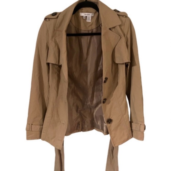 Zara Tan Trench Coat with Notched Lapel and Self-Tie Belt - Picture 3 of 4